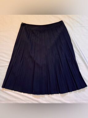 H&M Navy Pleated Midi Skirt